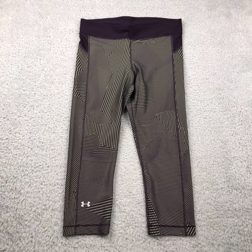 Under Armour Heatgear Compression 3/4‎ Leggings Womens M Geometric Pull On NEW